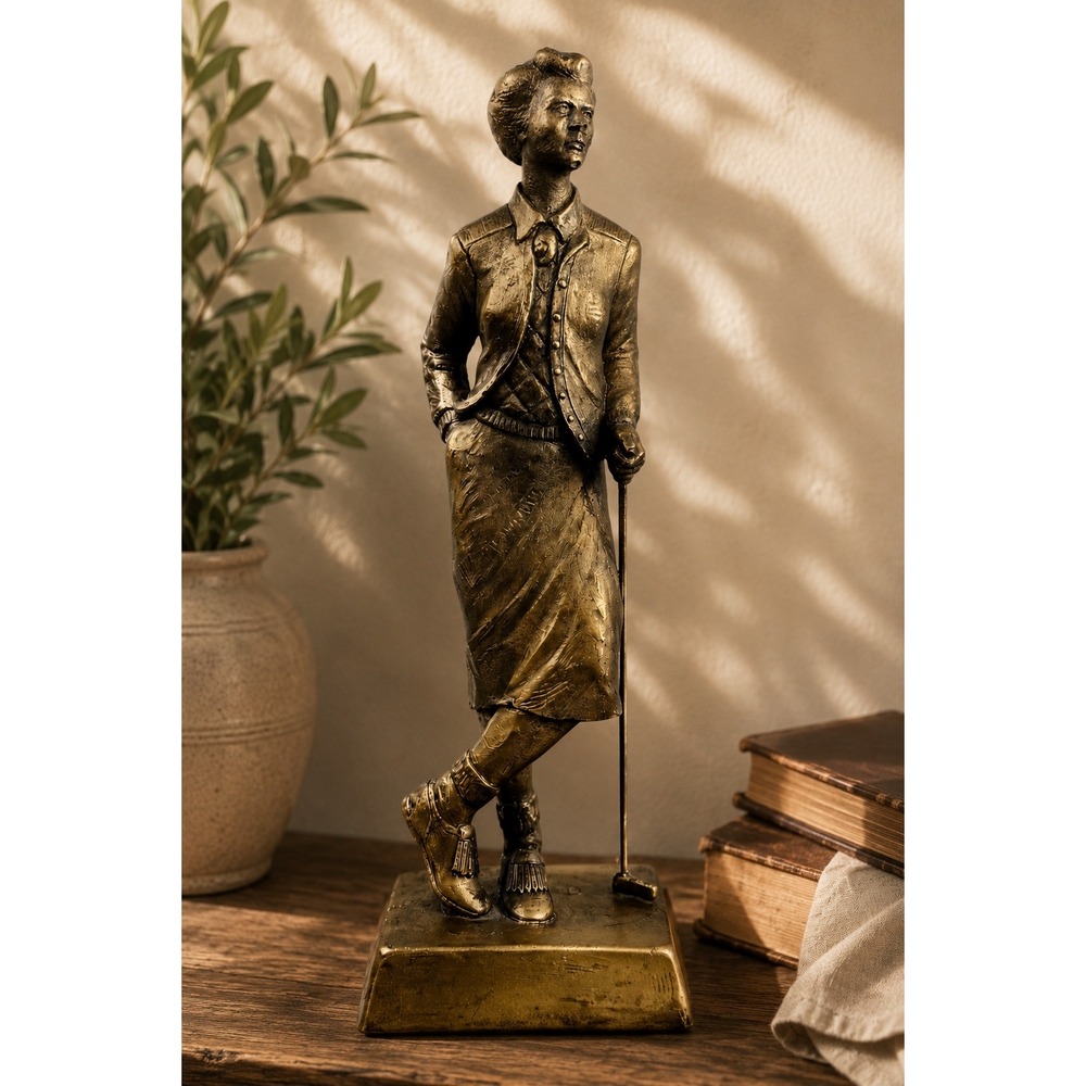 Vintage Westart 1992 Female Woman Golfer Bronze Finish Sculpture Trophy 17"